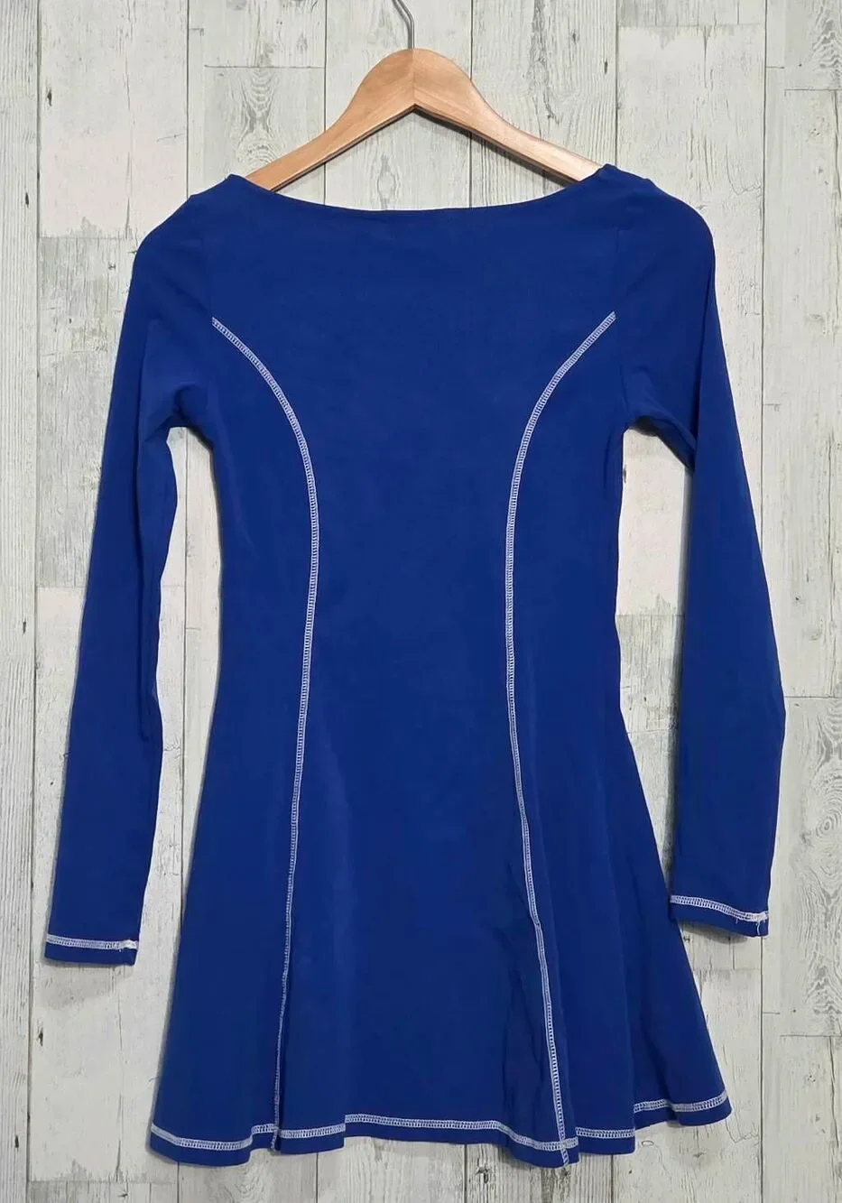 Delia's by Dolls Kill Royal Blue Crystal Button Skater Dress Contrast Seams Sz.